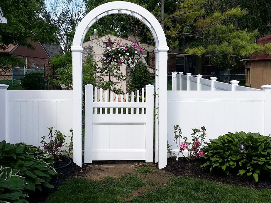 Residential vinyl arbor in Dayton Ohio