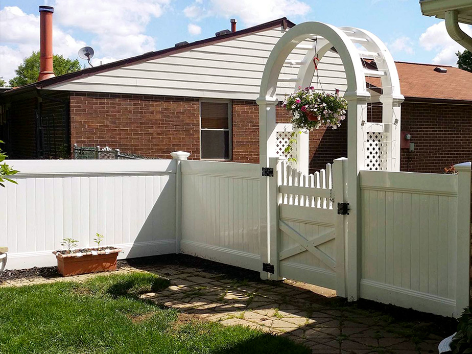 Residential vinyl arbor in Dayton Ohio